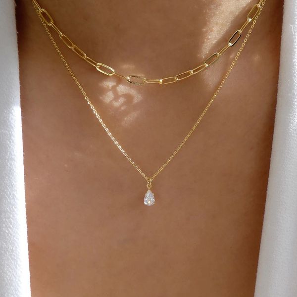 Gold-plated water drop pendant double-layer necklace fashion versatile sweater chain female wholesale
Gold-plated water drop pendant double-layer necklace fashion versatile sweater chain female wholesale