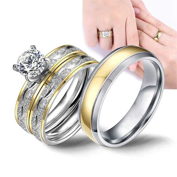 band rings classic and fashionable couple ring ladies wedding engagement ring set men's titanium steel ring jewelry gift for lover aa23, Silver
band rings classic and fashionable couple ring ladies wedding engagement ring set men's titanium steel ring jewelry gift for lover aa23, Silver