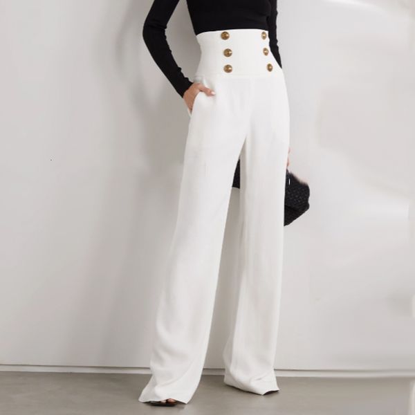 women's pants s harleyfashion trendy women summer elegant empaire waist buttons full length solid casual white wide leg 230306, Black;white
women's pants s harleyfashion trendy women summer elegant empaire waist buttons full length solid casual white wide leg 230306, Black;white