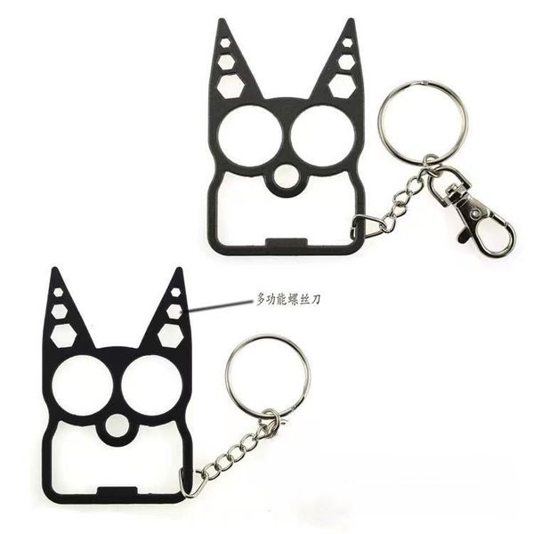 new addition wrench multi-function defense cat key chain cartoon cat finger tiger set two buckle self-defense window breaker buckle pendant, Silver
new addition wrench multi-function defense cat key chain cartoon cat finger tiger set two buckle self-defense window breaker buckle pendant, Silver