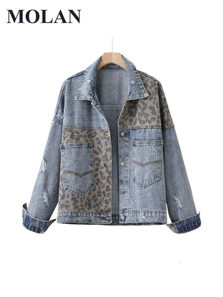 women's jackets molan leopard woman denim jacket vintage autumn coat long sleeve singal breasted casual jean outwear female chic 230306, Black;brown
women's jackets molan leopard woman denim jacket vintage autumn coat long sleeve singal breasted casual jean outwear female chic 230306, Black;brown