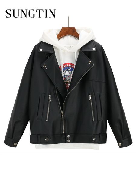 women's jackets sungtin soft loose faux leather jacket women black biker motorcycle coat autumn winter pu short streetwear punk boyfrie, Black;brown
women's jackets sungtin soft loose faux leather jacket women black biker motorcycle coat autumn winter pu short streetwear punk boyfrie, Black;brown