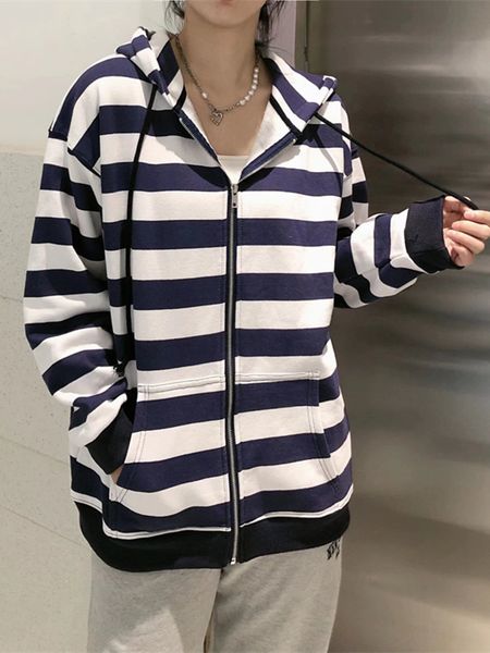 men's hoodies sweatshirts unuth women striped loose zipper spring fashion casual cardigan vintage korean streetwear female long sleeve, Black
men's hoodies sweatshirts unuth women striped loose zipper spring fashion casual cardigan vintage korean streetwear female long sleeve, Black