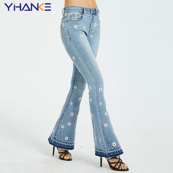 women's jeans daisy flower embroidered flare denim pants ladies spring autumn wide leg high waisted 230306, Blue
women's jeans daisy flower embroidered flare denim pants ladies spring autumn wide leg high waisted 230306, Blue