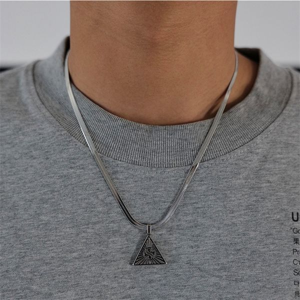 2023ss original tidy man pendant snake bone chain triangle totem necklace street hip-hop collarbone chain simple fashion accessories, Silver
2023ss original tidy man pendant snake bone chain triangle totem necklace street hip-hop collarbone chain simple fashion accessories, Silver