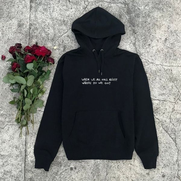 men's hoodies sweatshirts when we all fall asleep where do go printing woman fleece female jumper 230306, Black
men's hoodies sweatshirts when we all fall asleep where do go printing woman fleece female jumper 230306, Black