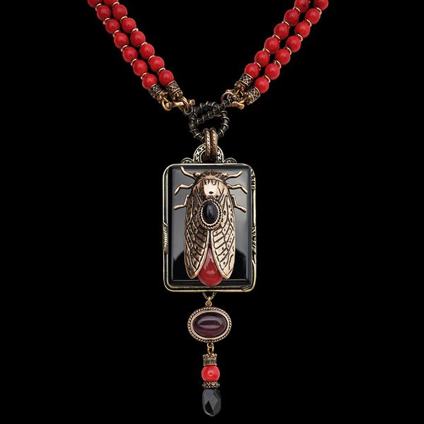 pendant necklaces amorita boutique vintage design cicada keratoisis natural red sea bamboo beads agate necklace 230307, Silver
pendant necklaces amorita boutique vintage design cicada keratoisis natural red sea bamboo beads agate necklace 230307, Silver