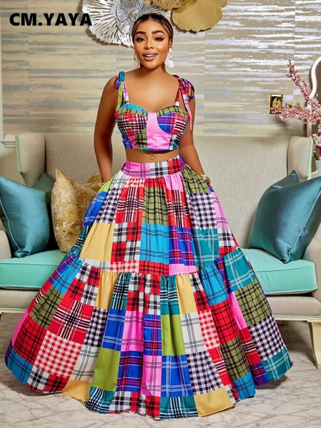 two piece dress cm.yaya plaid print women big swing cape ball gown maxi long skirt suit and crop matching two 2 piece set chic outfits 23030, White
two piece dress cm.yaya plaid print women big swing cape ball gown maxi long skirt suit and crop matching two 2 piece set chic outfits 23030, White