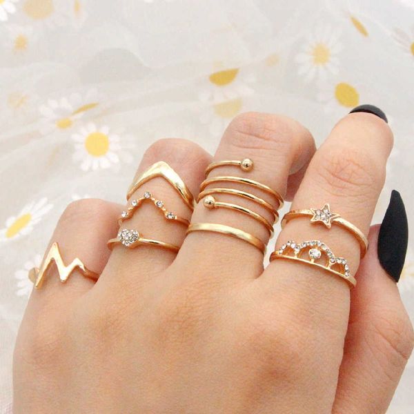 band rings fashion style crown five-pointed star knuckle ring set ladies crystal geometric ring fashion bohemian jewelry aa230306, Silver
band rings fashion style crown five-pointed star knuckle ring set ladies crystal geometric ring fashion bohemian jewelry aa230306, Silver