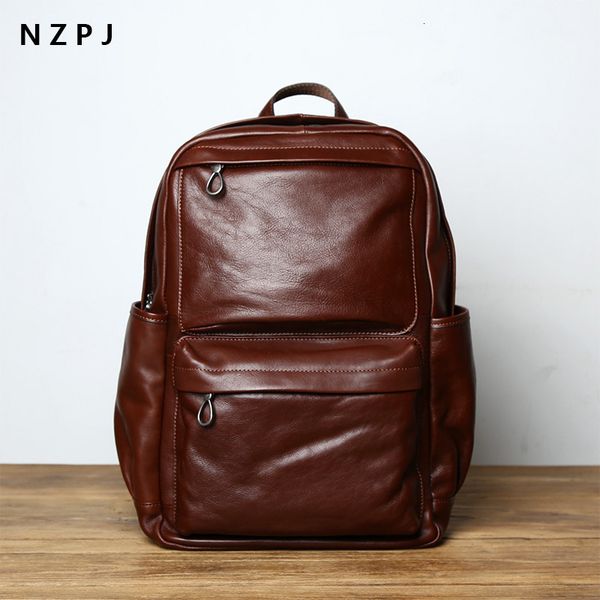 school bags nzpj leather men's backpack european and american fashion travel bag vintage head first layer cowhide leisure backpack 2303
school bags nzpj leather men's backpack european and american fashion travel bag vintage head first layer cowhide leisure backpack 2303