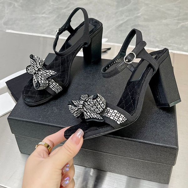 womens sandals with bow toe flip flops dress shoes chunky heels 8.5cm slingbacks quilted texture adjustable ankle buckle slipper designer la, Black
womens sandals with bow toe flip flops dress shoes chunky heels 8.5cm slingbacks quilted texture adjustable ankle buckle slipper designer la, Black