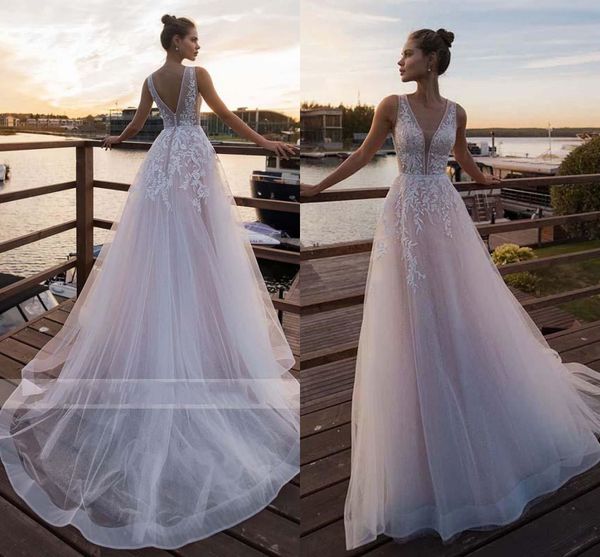 summer boho wedding dresses a line backless v neck bridal gowns appliques tulle long western robes plus size bc15380, White
summer boho wedding dresses a line backless v neck bridal gowns appliques tulle long western robes plus size bc15380, White