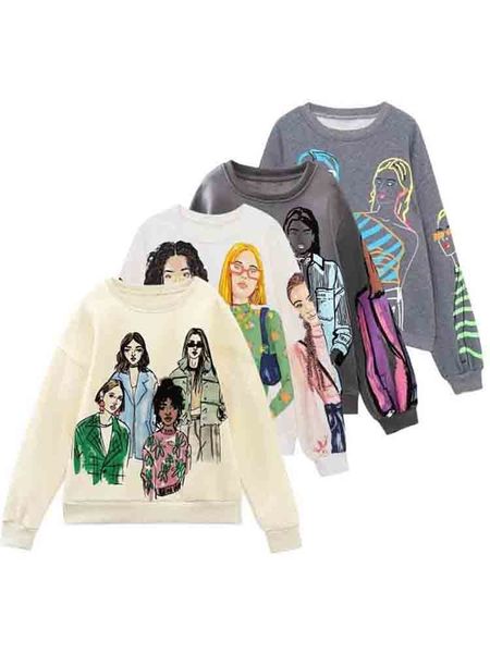 women's hoodies sweatshirts klkxmyt traf women 2023 fashion beauty girls print casual female o neck chic pullovers 230307, Black
women's hoodies sweatshirts klkxmyt traf women 2023 fashion beauty girls print casual female o neck chic pullovers 230307, Black