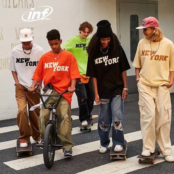 men's t-shirts new york letter contrast color english print t-shirt 2023 summer fashion brand loose street cotton short sleeve, White;black
men's t-shirts new york letter contrast color english print t-shirt 2023 summer fashion brand loose street cotton short sleeve, White;black