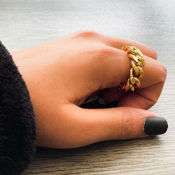 band rings cuban chain ring for women thick cuban gold color rings men's chunky link statement ring wedding jewelry father day gift aa2, Silver
band rings cuban chain ring for women thick cuban gold color rings men's chunky link statement ring wedding jewelry father day gift aa2, Silver