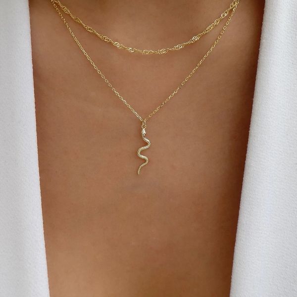 simple and versatile fashion snake-shaped pendant multi-layer necklace wholesale for women, Silver
simple and versatile fashion snake-shaped pendant multi-layer necklace wholesale for women, Silver