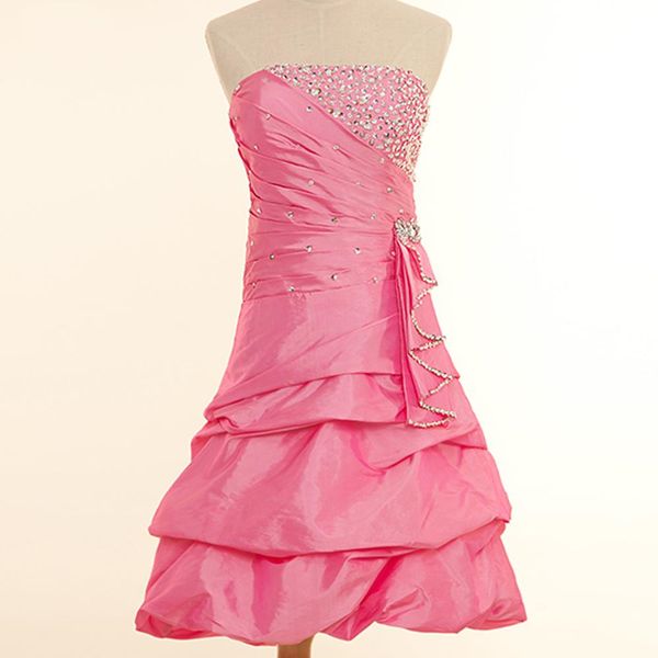 crystal pleats knee-lengh taffeta glittering prom dresses strapless corset plus size graduation cocktail homecoming party gown01, Black
crystal pleats knee-lengh taffeta glittering prom dresses strapless corset plus size graduation cocktail homecoming party gown01, Black