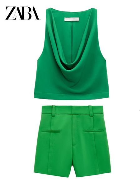 women s two piece pants zar solid color silk satin texture drape neckline crop high waist wide leg shorts ladies suit 230307, White
women s two piece pants zar solid color silk satin texture drape neckline crop high waist wide leg shorts ladies suit 230307, White