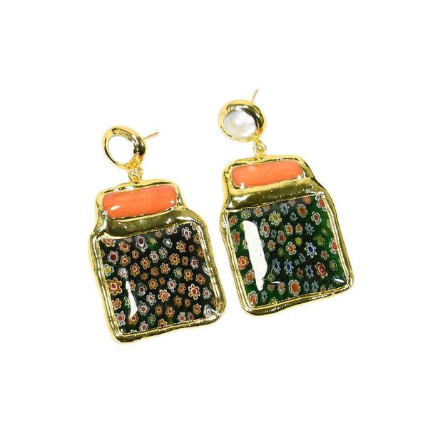 big green murano glass chandelier orange coral branch gold plated dangle pearl stud earrings lady gifts, Silver
big green murano glass chandelier orange coral branch gold plated dangle pearl stud earrings lady gifts, Silver