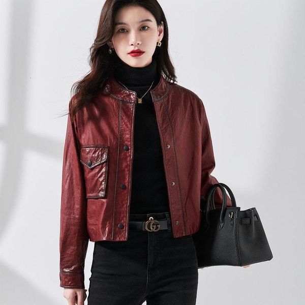 women's leather faux genuine jacket women clothing short motorcycle loose 2023 spring autumn coat chaqueta mujer zm 230307, Black
women's leather faux genuine jacket women clothing short motorcycle loose 2023 spring autumn coat chaqueta mujer zm 230307, Black