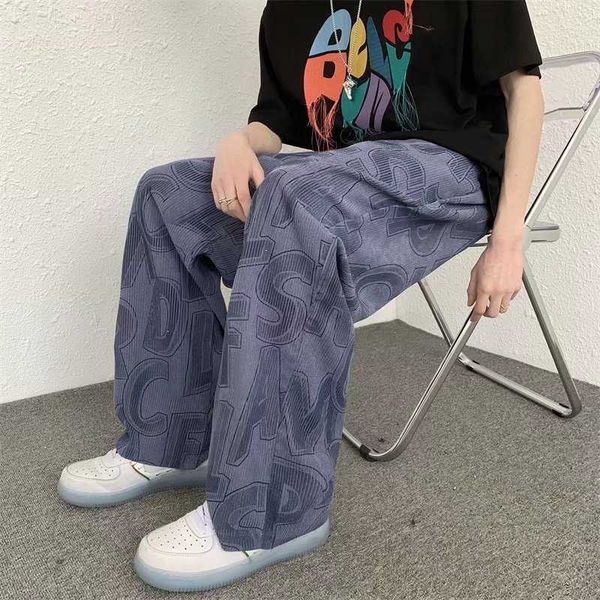 men's pants corduroy wide pants men fashion letters baggy straight trousers oversized casual bottoms ins vintage male y2k clothes stree, Black
men's pants corduroy wide pants men fashion letters baggy straight trousers oversized casual bottoms ins vintage male y2k clothes stree, Black