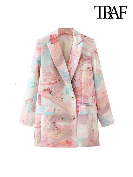 women's suits blazers traf women fashion double breasted graffiti print blazers coat vintage long sleeve pockets female outerwear chic, White;black
women's suits blazers traf women fashion double breasted graffiti print blazers coat vintage long sleeve pockets female outerwear chic, White;black