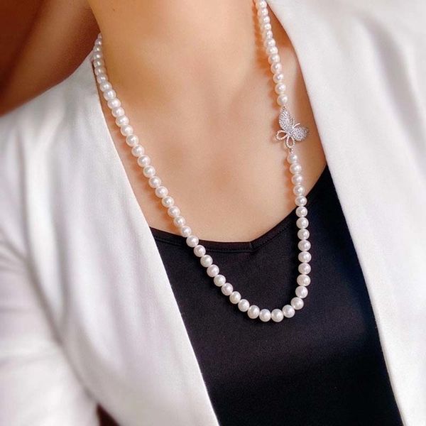 pendant necklaces natural pearl for women real freshwater long fashion butterfly chain 230307, Silver
pendant necklaces natural pearl for women real freshwater long fashion butterfly chain 230307, Silver