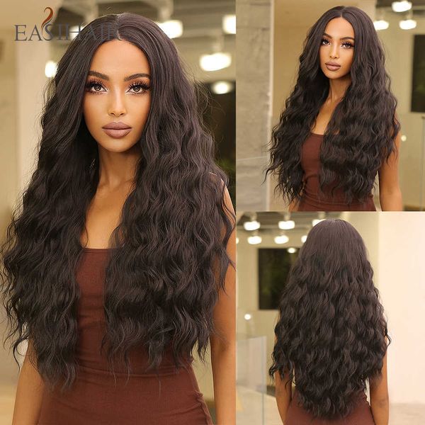 synthetic wigs easihair long deep wave dark brown 13*4 lace front wig for women high density synthetic wigs heat resistant natural hair 2302, Black
synthetic wigs easihair long deep wave dark brown 13*4 lace front wig for women high density synthetic wigs heat resistant natural hair 2302, Black