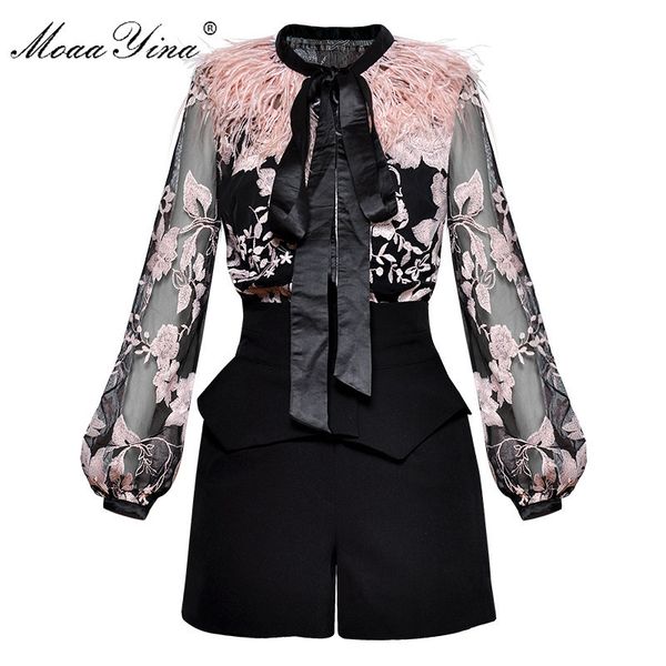 women's two piece pants moaayina spring women suit bow collar feather lantern sleeve mesh see through embroidery vintage blouseshorts t, White
women's two piece pants moaayina spring women suit bow collar feather lantern sleeve mesh see through embroidery vintage blouseshorts t, White