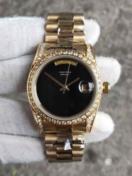 fashion mens wristwatches 41mm diamond bezel automatic mechanical men's watches black face gold stainless steel strap sports designer m, Slivery;golden
fashion mens wristwatches 41mm diamond bezel automatic mechanical men's watches black face gold stainless steel strap sports designer m, Slivery;golden
