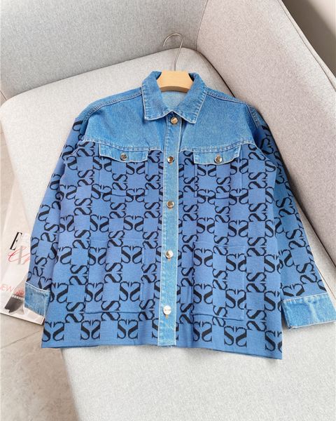 women's jackets spring french elegant cotton loose lapel letter jacquard knitted stitching denim jacket women 230307, Black;brown
women's jackets spring french elegant cotton loose lapel letter jacquard knitted stitching denim jacket women 230307, Black;brown