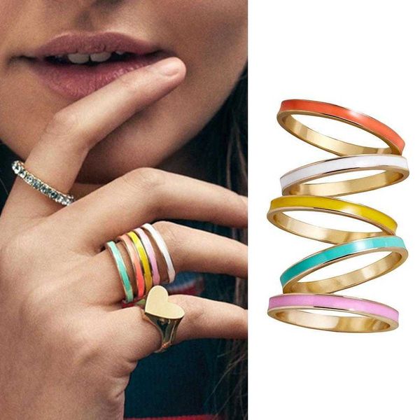 band rings milangirl 5pcs/set fashion women multicolor enamel stacking midi ring party gift ring multicolor simple small jewelry ring aa2303, Silver
band rings milangirl 5pcs/set fashion women multicolor enamel stacking midi ring party gift ring multicolor simple small jewelry ring aa2303, Silver