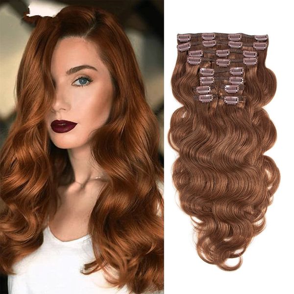 brown colored body wave clip in human hair extensions 100g/set clip on wavy real natraul hair clip ins copper red fashion hairpiece 10-24inc, Black;brown
brown colored body wave clip in human hair extensions 100g/set clip on wavy real natraul hair clip ins copper red fashion hairpiece 10-24inc, Black;brown