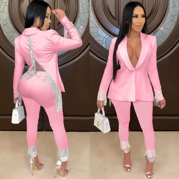 women's two piece pants casual women tracksuit two piece set jacket coat long pants tassel streetwear clothes for women outfit 230307, White
women's two piece pants casual women tracksuit two piece set jacket coat long pants tassel streetwear clothes for women outfit 230307, White