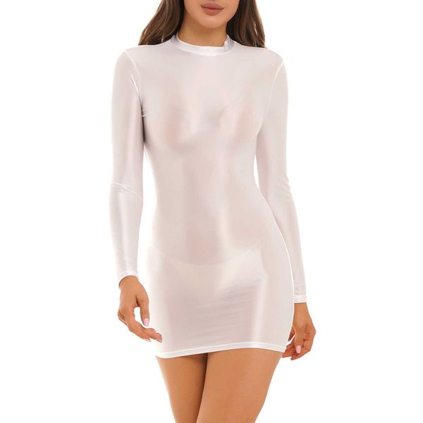 casual dresses womens glossy long sleeve bodycon dress clubwear nightwear solid color smooth stretchy solid color mock neck tight party dres, Black;gray
casual dresses womens glossy long sleeve bodycon dress clubwear nightwear solid color smooth stretchy solid color mock neck tight party dres, Black;gray