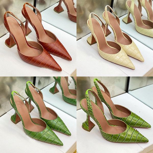 2023 new amina high-heeled shoes leather fairy wind high heel crocodile tattoo pointy muaddi wine glass thin heel side empty back strap sand, Black
2023 new amina high-heeled shoes leather fairy wind high heel crocodile tattoo pointy muaddi wine glass thin heel side empty back strap sand, Black