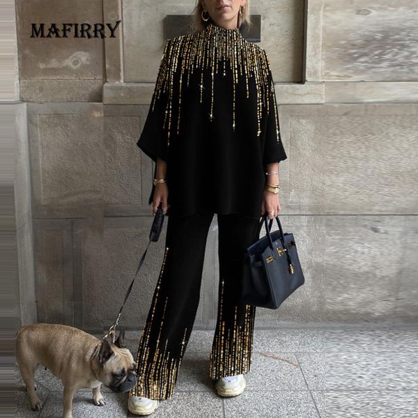 women's two piece pants female vintage printed two piece set elegant women pullover long pants suit autumn streetwear loose trousers, White
women's two piece pants female vintage printed two piece set elegant women pullover long pants suit autumn streetwear loose trousers, White