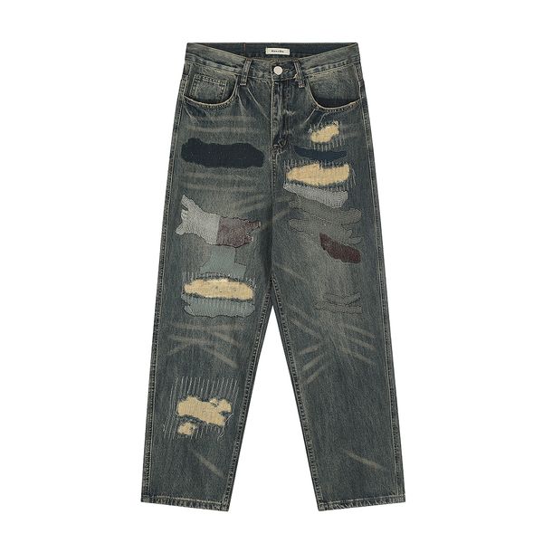men's plus size pants hip hop distressed patchwork straight jeans ripped baggy casual cargo loose denim trousers, Black;brown
men's plus size pants hip hop distressed patchwork straight jeans ripped baggy casual cargo loose denim trousers, Black;brown