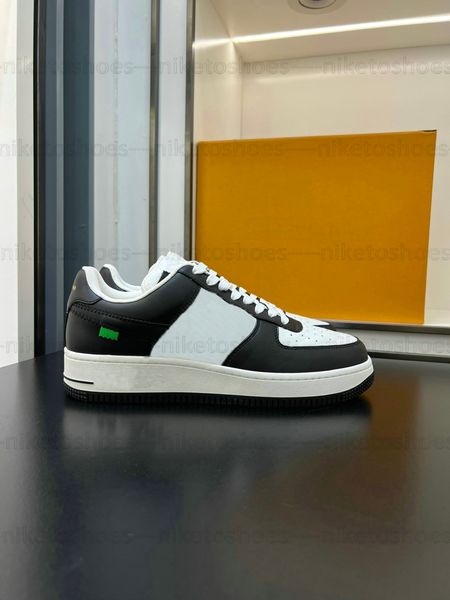 italian luxury women casual sports shoes calfskin low-air force 1 monograms men and women versatile fashion casual shoes, Black
italian luxury women casual sports shoes calfskin low-air force 1 monograms men and women versatile fashion casual shoes, Black