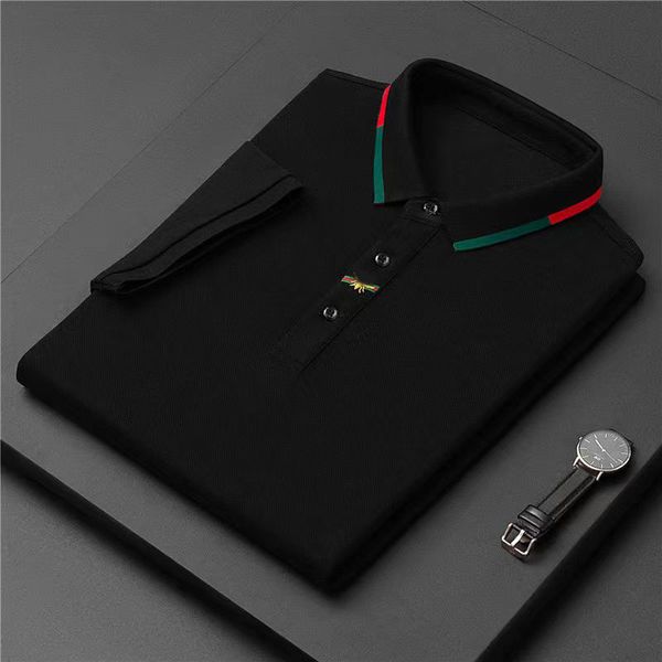 high-end brand paul short-sleeved t-shirt men bee polo shirt 100% cotton lapel business korean summer embroidery men's clothing 220402, Black;brown
high-end brand paul short-sleeved t-shirt men bee polo shirt 100% cotton lapel business korean summer embroidery men's clothing 220402, Black;brown