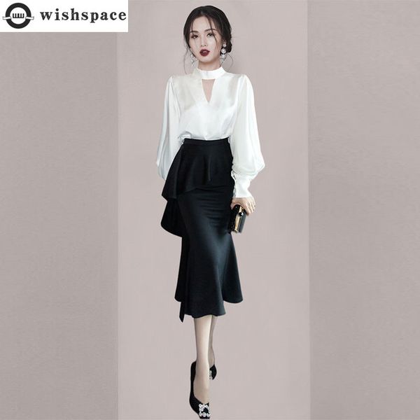 two piece dress korean personality longsleeved chiffon shirt ruffled skirt twopiece elegant women suit office manager outfits 230307, White
two piece dress korean personality longsleeved chiffon shirt ruffled skirt twopiece elegant women suit office manager outfits 230307, White