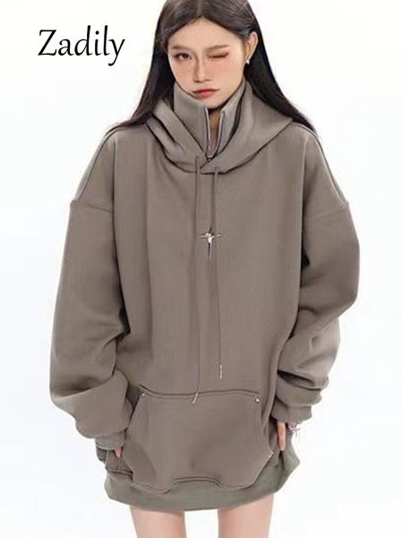 women's hoodies sweatshirts 2023 winter in streetwear loose long sleeve warm hoodie zipper up solid color ladies pullover casual female, Black
women's hoodies sweatshirts 2023 winter in streetwear loose long sleeve warm hoodie zipper up solid color ladies pullover casual female, Black