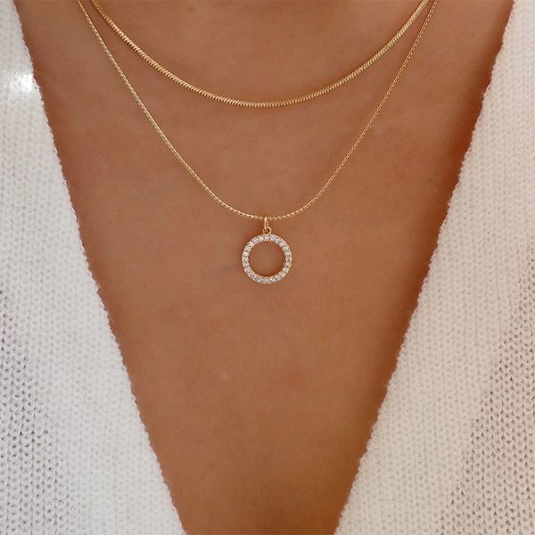Gold-plated crystal circular double-layer necklace fashion street photo butterfly sweater chain female jewelry wholesale
Gold-plated crystal circular double-layer necklace fashion street photo butterfly sweater chain female jewelry wholesale