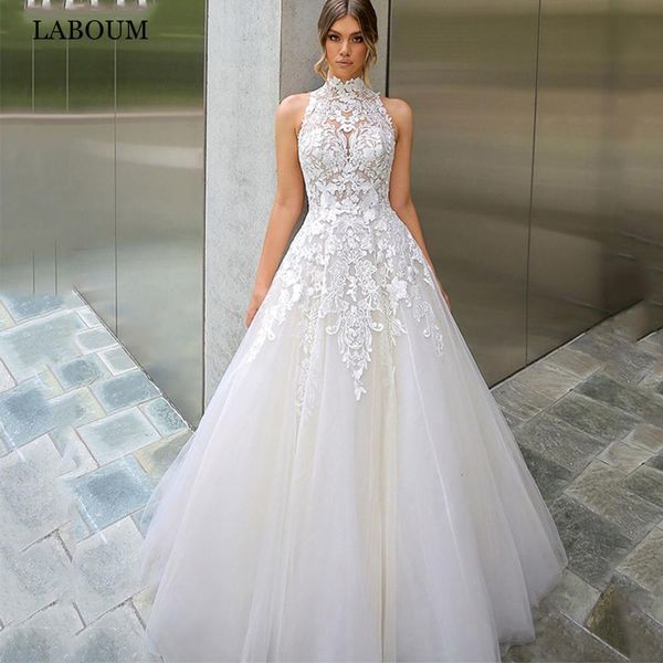 party dresses laboum high neck sleeveless tulle wedding lace appliques illusion back bridal gowns a line custom made robe de marie 230306, White;black
party dresses laboum high neck sleeveless tulle wedding lace appliques illusion back bridal gowns a line custom made robe de marie 230306, White;black