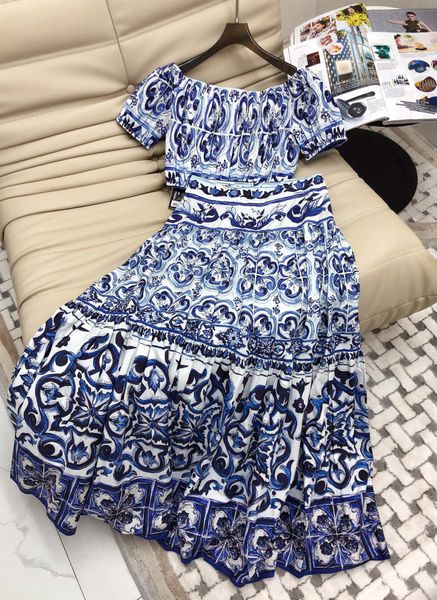 two piece dress cotton bohemian baroque style off shoulder blue ceramic print skirt set 230307, White
two piece dress cotton bohemian baroque style off shoulder blue ceramic print skirt set 230307, White