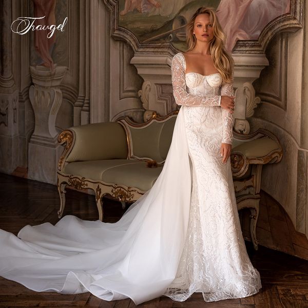 party dresses traugel luxury square collar long sleeve lace mermaid wedding exquisite beaded detachable train trumpet bridal gown 230306, White;black
party dresses traugel luxury square collar long sleeve lace mermaid wedding exquisite beaded detachable train trumpet bridal gown 230306, White;black