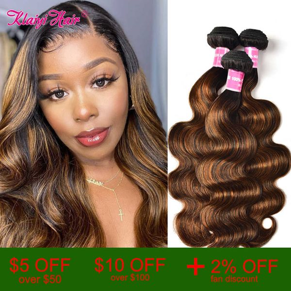 wig caps klaiyi hair fb30 highlight body wave bundles malaysian ombre brown human hair weave bundles dark roots remy hair extension deals, Black;brown 
wig caps klaiyi hair fb30 highlight body wave bundles malaysian ombre brown human hair weave bundles dark roots remy hair extension deals, Black;brown