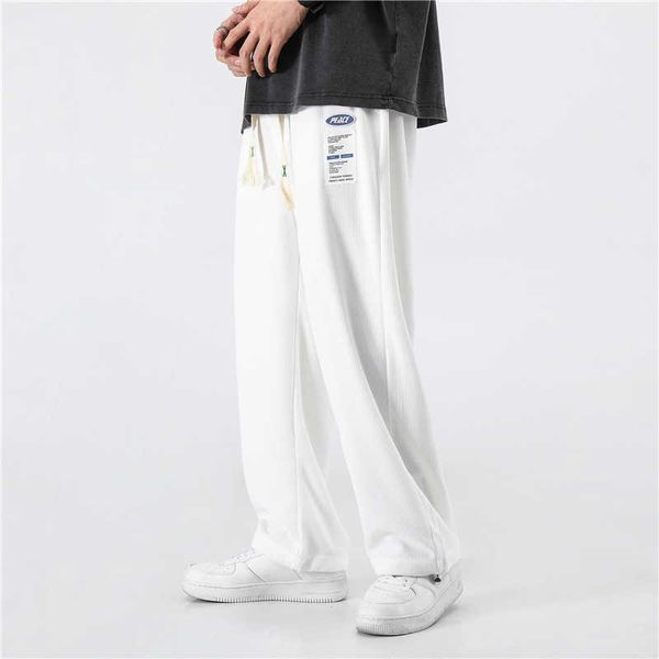 men's pants new mens white baggy pants summer thin waffle soft loose straight fashion wide leg bundle feet ninepoint sweatpants z0306, Black
men's pants new mens white baggy pants summer thin waffle soft loose straight fashion wide leg bundle feet ninepoint sweatpants z0306, Black