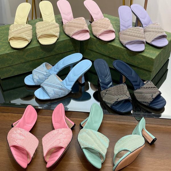 new high heeled slippers women luxury denim sandals spring summer fashion slippers chunky square with leather comfortable banquet suture lin, Black
new high heeled slippers women luxury denim sandals spring summer fashion slippers chunky square with leather comfortable banquet suture lin, Black