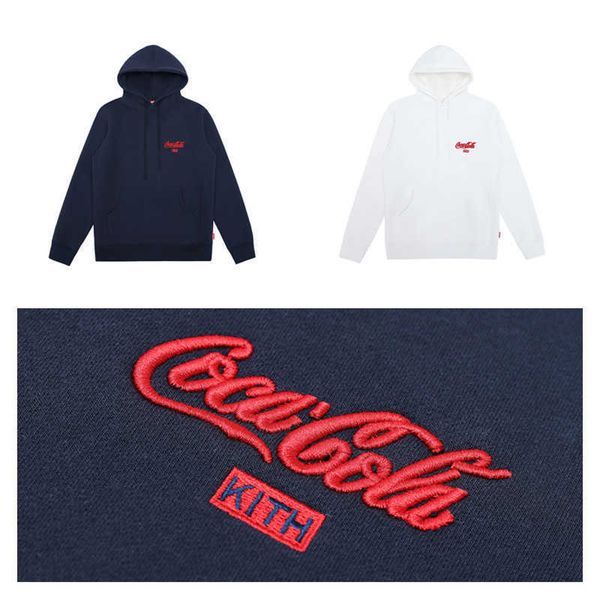 men's t-shirt oversize fashion brand kitt cola co branded embroidered plush hoodie for men and women, White;black
men's t-shirt oversize fashion brand kitt cola co branded embroidered plush hoodie for men and women, White;black